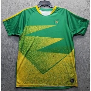 Mitre Brazil Brasil Jersey Mens XL Multi Abstract Paint Splatter Graphic Soccer